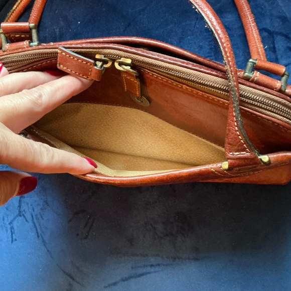 GIUDI Italy, gorgeous heavy chocolate brown leather vintage bag - Picture 9 of 12